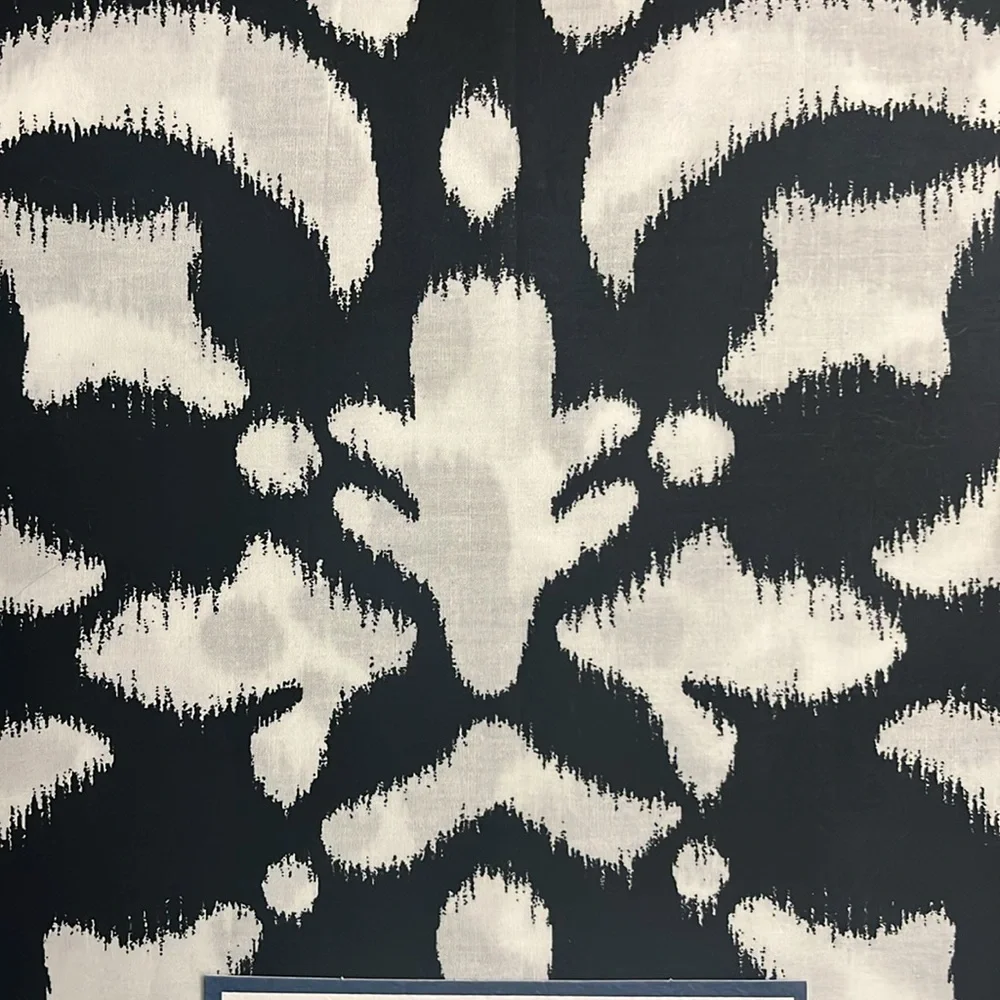 NWT PB Dorm Ikat Medallion Duvet Cover Twin Black and White